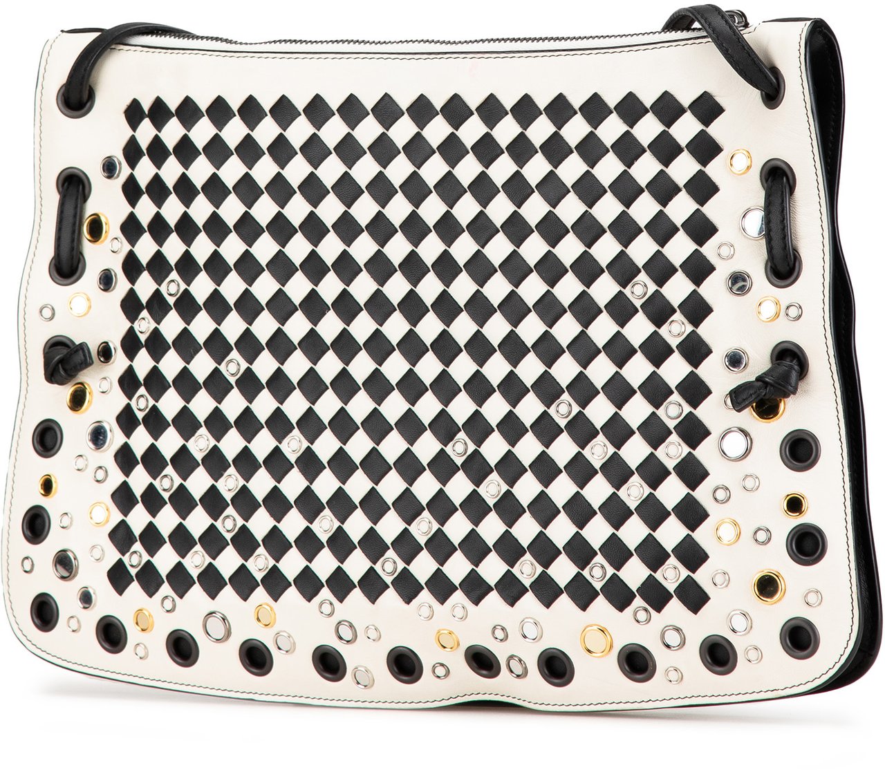 Bottega Veneta Nappa Intrecciato Check Grommet Palio Crossbody Wit
