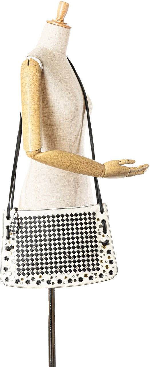 Bottega Veneta Nappa Intrecciato Check Grommet Palio Crossbody Wit