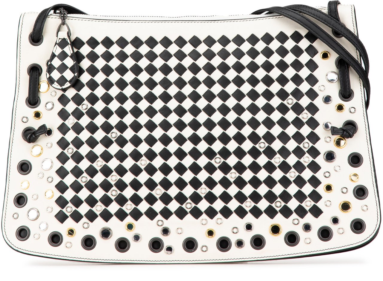 Bottega Veneta Nappa Intrecciato Check Grommet Palio Crossbody Wit