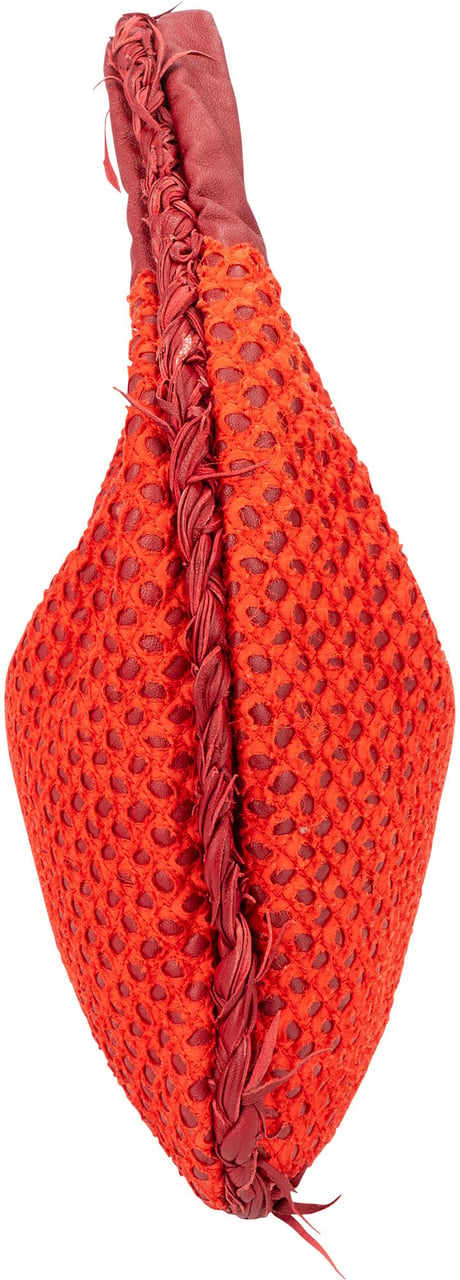 Bottega Veneta Limited Distressed Belly Hobo Bag Rood