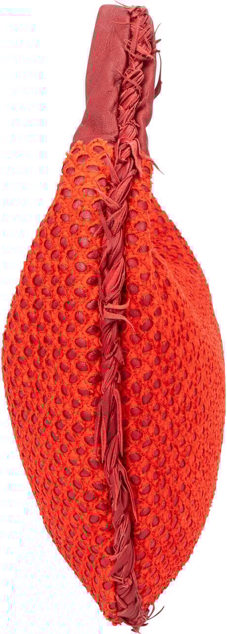 Bottega Veneta Bottega Veneta Limited Distressed Belly Hobo Bag Rood