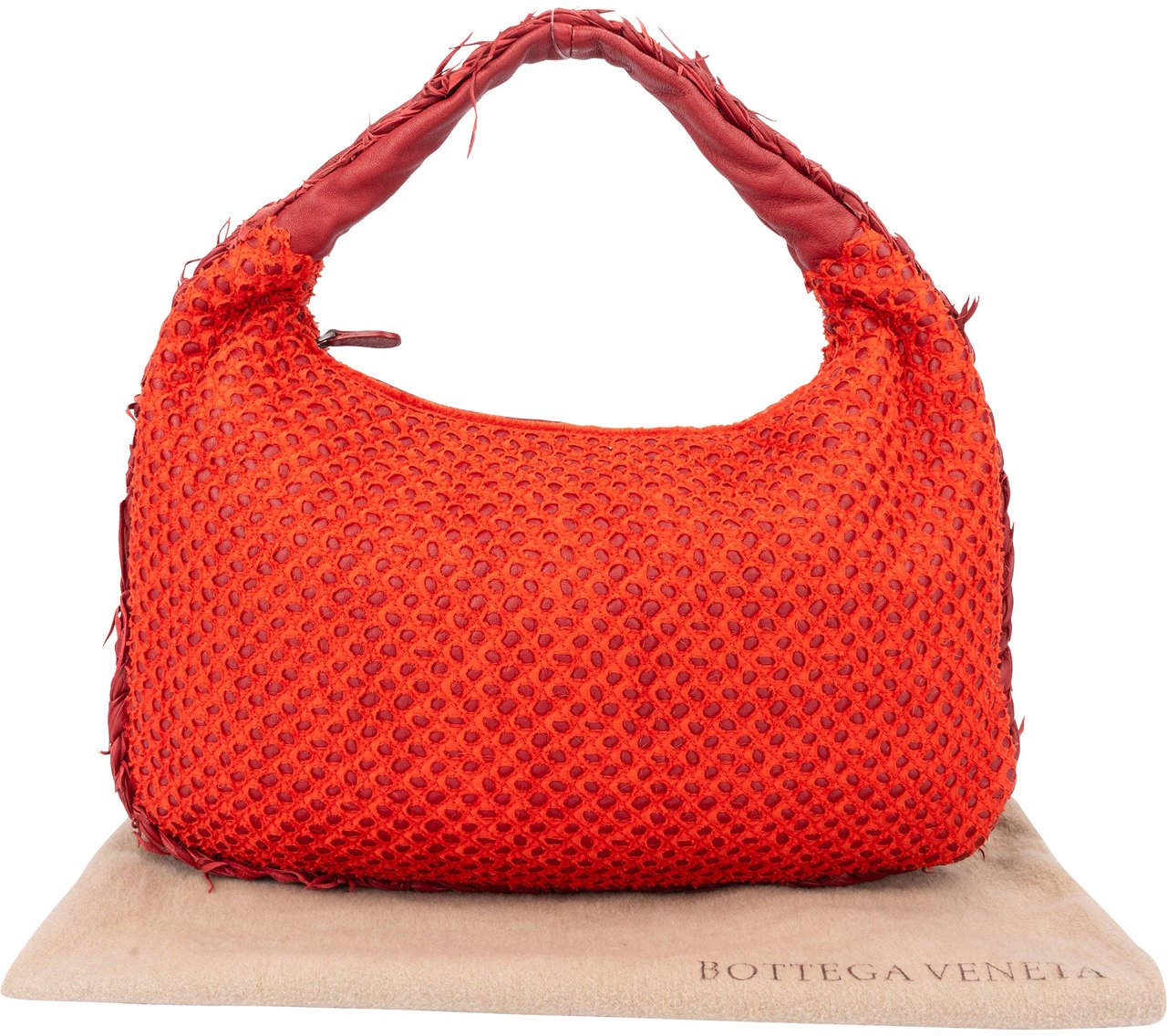 Bottega Veneta Bottega Veneta Limited Distressed Belly Hobo Bag Rood