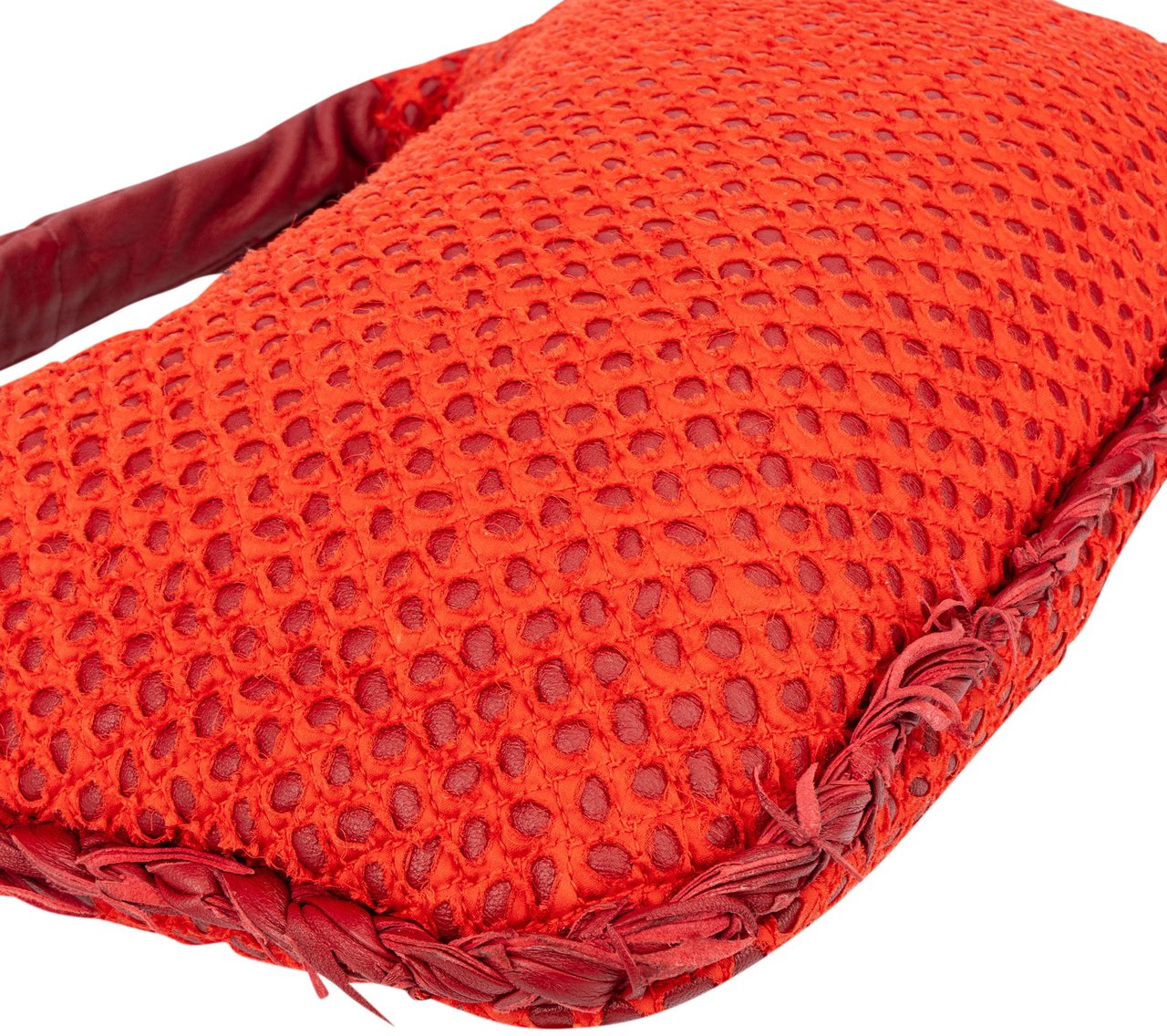 Bottega Veneta Limited Distressed Belly Hobo Bag Rood