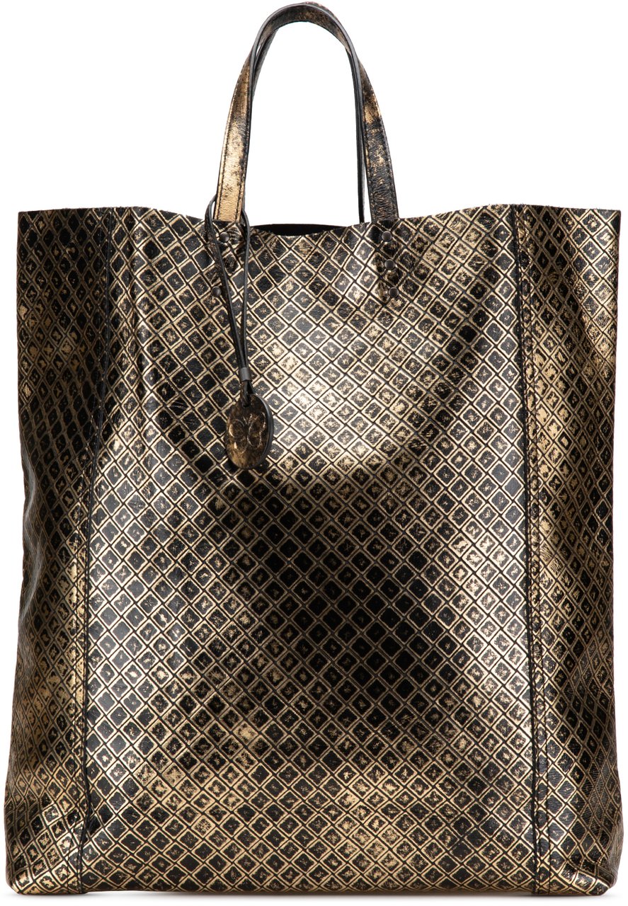 Bottega Veneta Leather Intrecciomirage Tote Goud