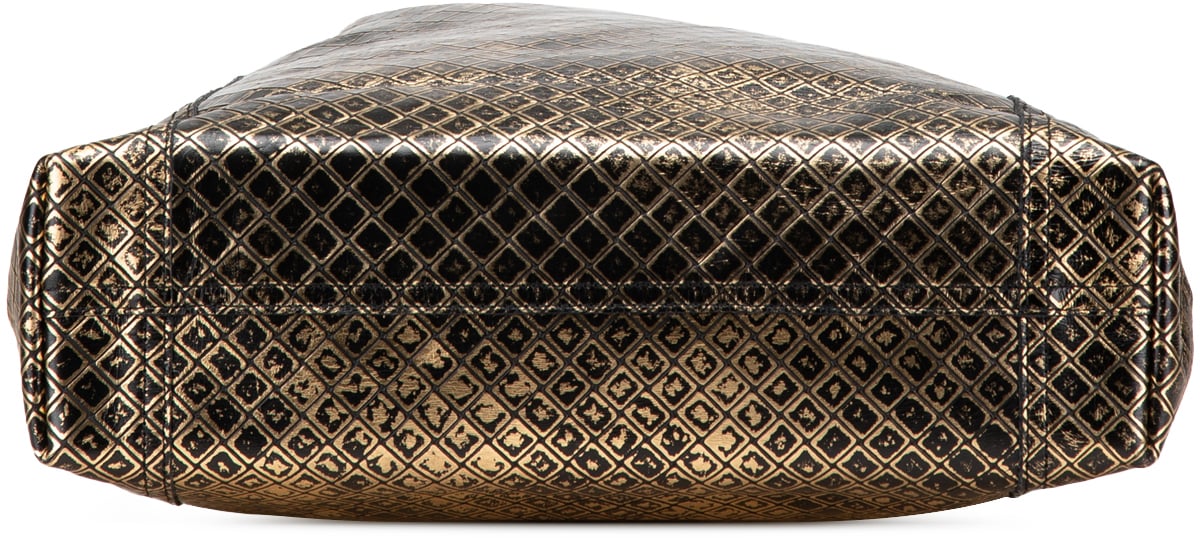 Bottega Veneta Leather Intrecciomirage Tote Goud