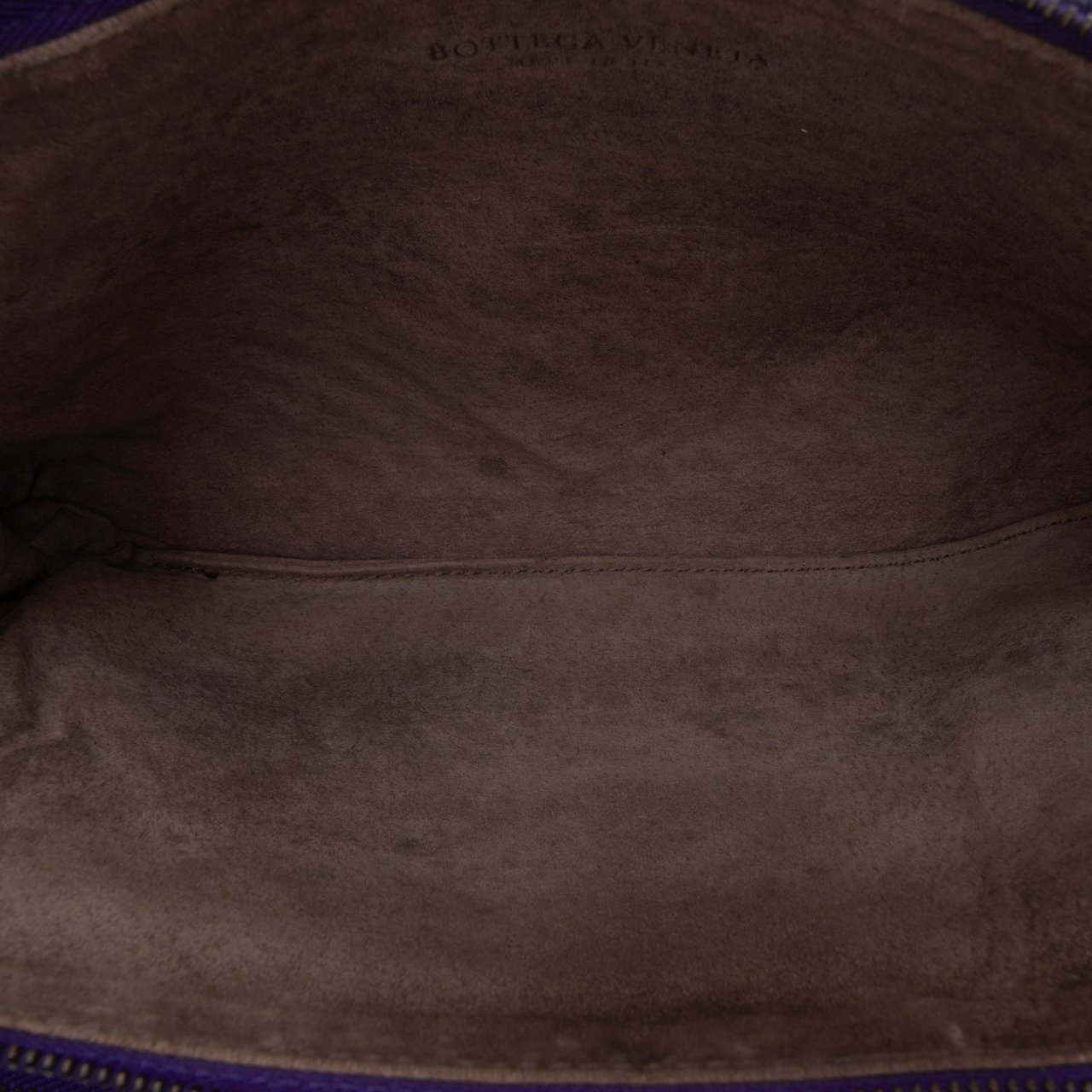 Bottega Veneta Nappa Intrecciato Triple Zip Shoulder Bag Paars