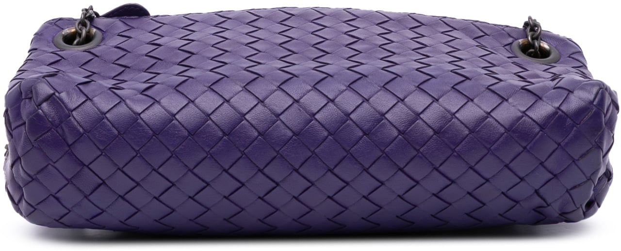 Bottega Veneta Nappa Intrecciato Triple Zip Shoulder Bag Paars