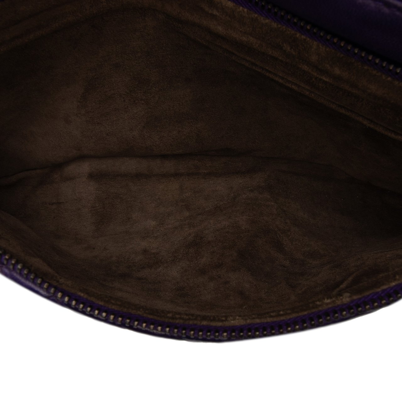 Bottega Veneta Nappa Intrecciato Triple Zip Shoulder Bag Paars