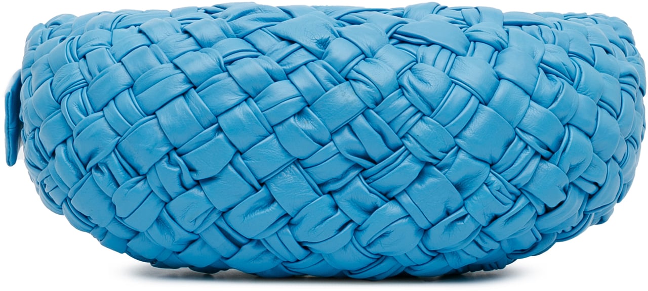 Bottega Veneta Paper Calfskin Intrecciato Banana Hobo Bag Blauw