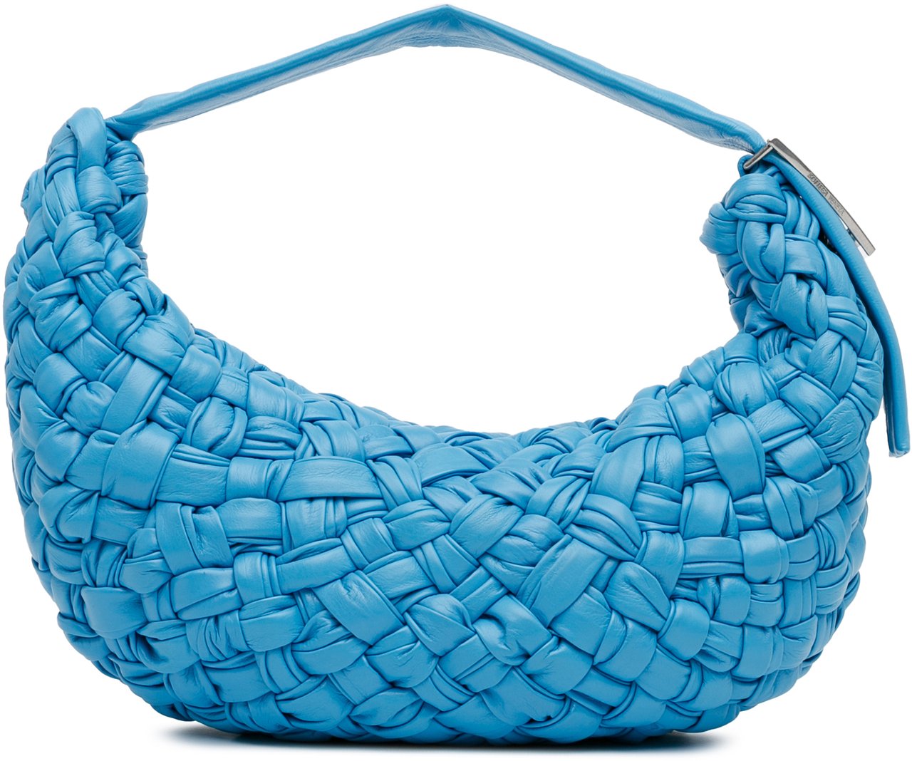 Bottega Veneta Paper Calfskin Intrecciato Banana Hobo Bag Blauw