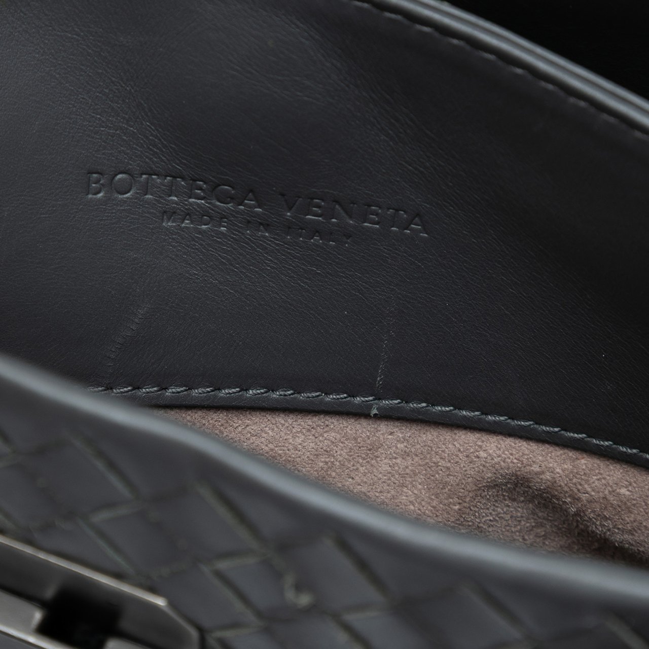 Bottega Veneta Small Nappa Intrecciato Roma Satchel Grijs