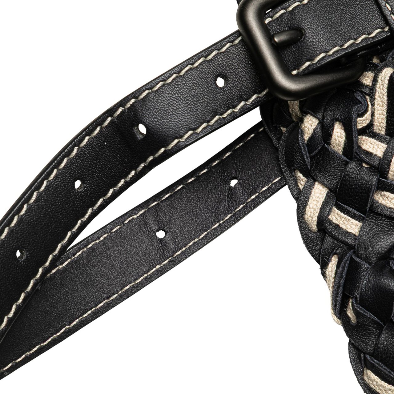 Bottega Veneta Large Leather Intrecciato Lido Tote Zwart