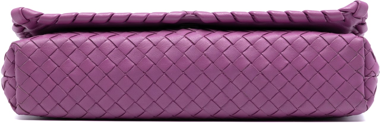 Bottega Veneta Nappa Intrecciato Dahlia Clutch Crossbody Paars