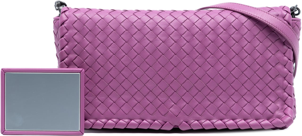 Bottega Veneta Nappa Intrecciato Dahlia Clutch Crossbody Paars