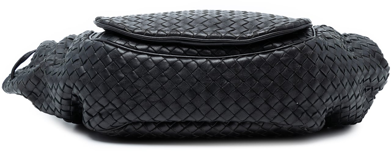 Bottega Veneta Nappa Intrecciato Flap Crossbody Zwart
