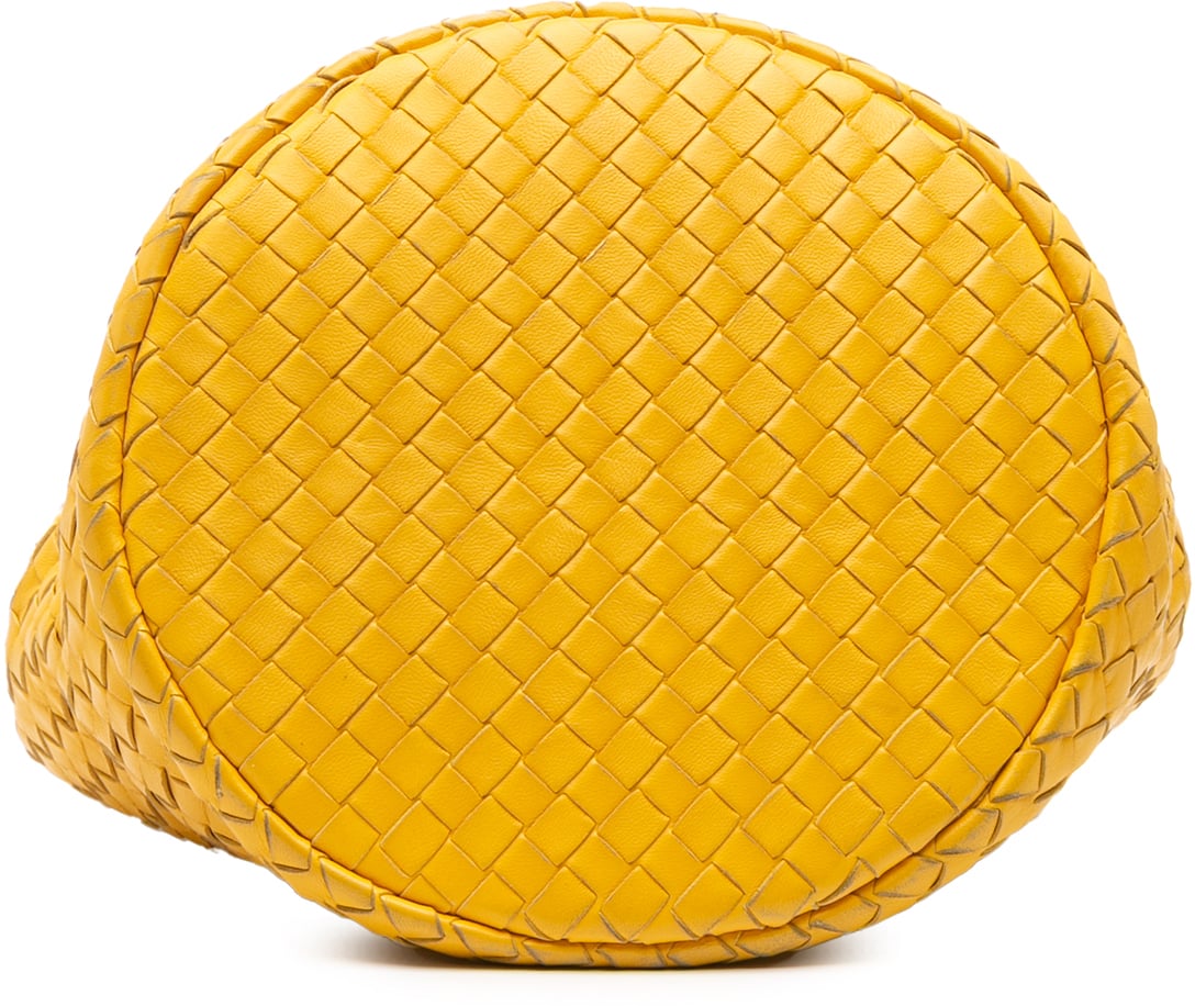 Bottega Veneta Nappa Intrecciato Bucket Bag Geel