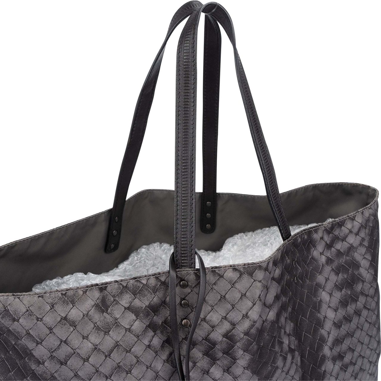 Bottega Veneta Bottega Veneta Intreccio Illusion Reversible Shopper Handbag Zwart