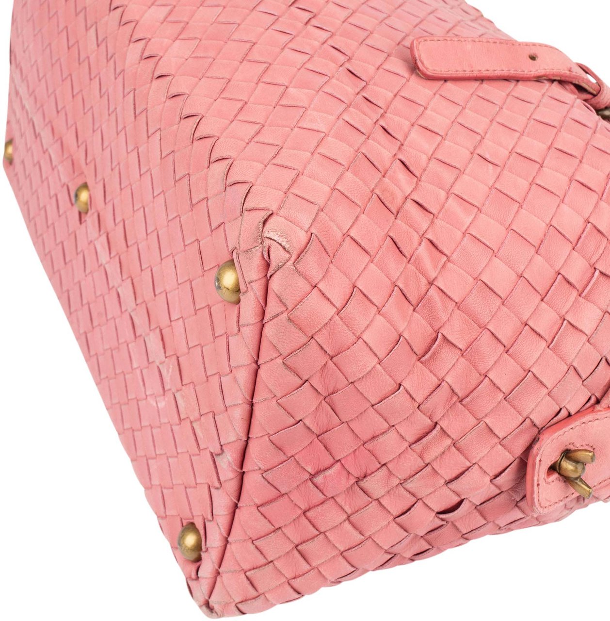 Bottega Veneta Bottega Veneta Intrecciato Leather Handbag Roze