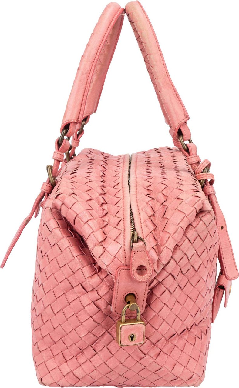 Bottega Veneta Bottega Veneta Intrecciato Leather Handbag Roze