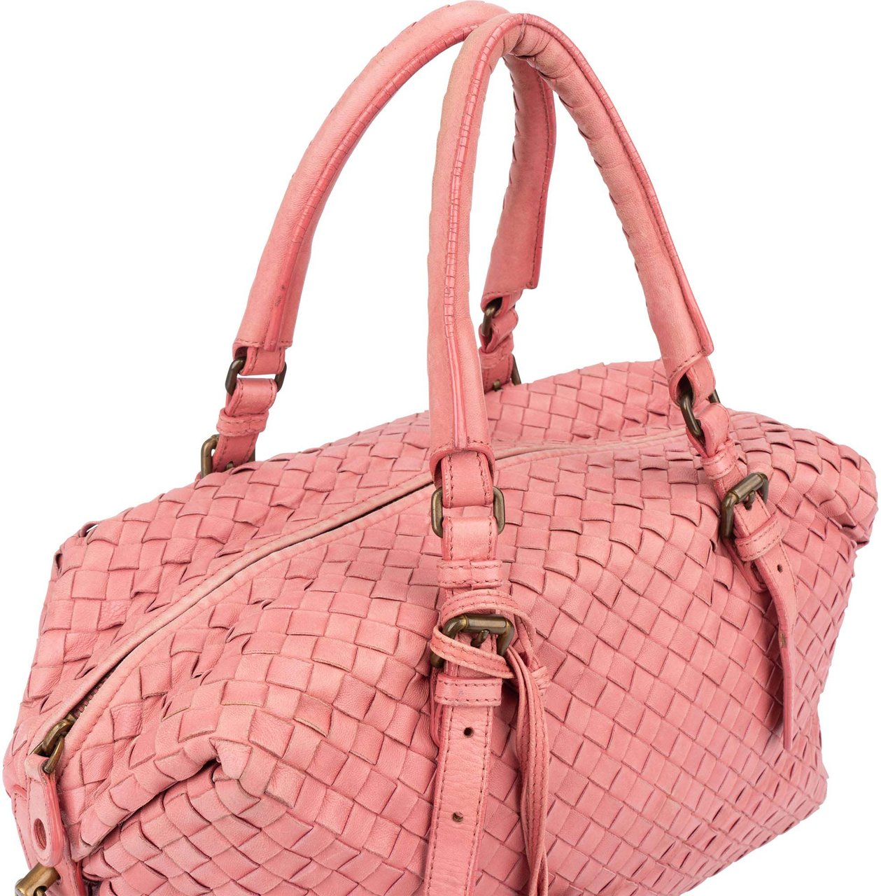 Bottega Veneta Bottega Veneta Intrecciato Leather Handbag Roze