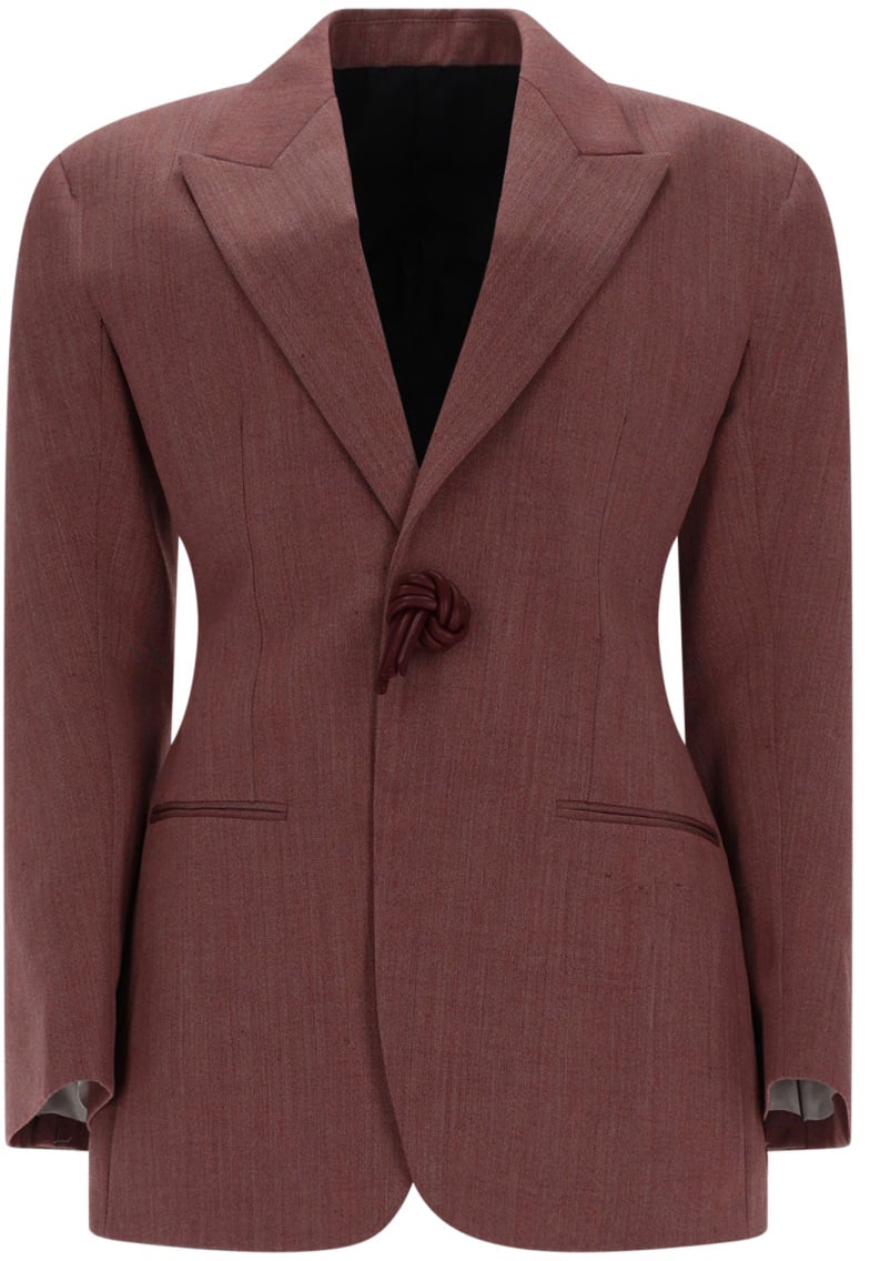 Bottega Veneta BLAZER IN LANA E LINO Roze