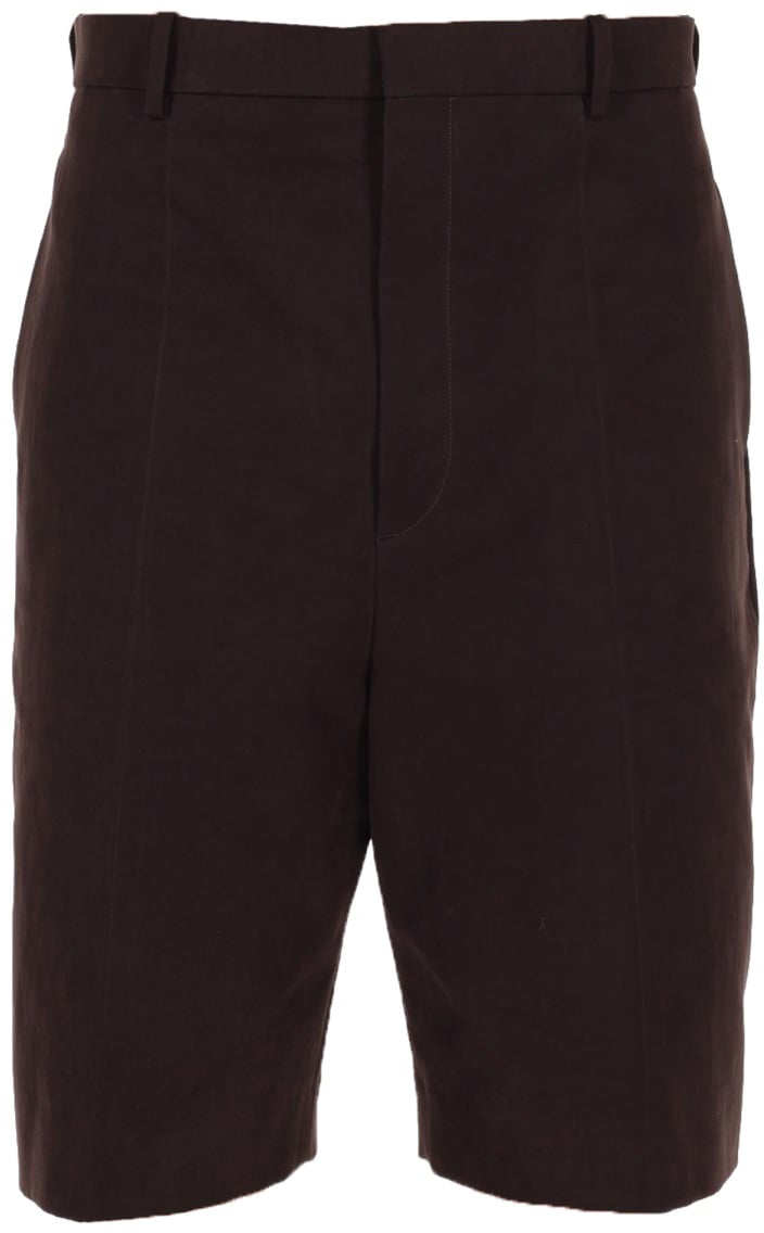 Bottega Veneta SHORTS IN GABARDINE DI COTONE Bruin