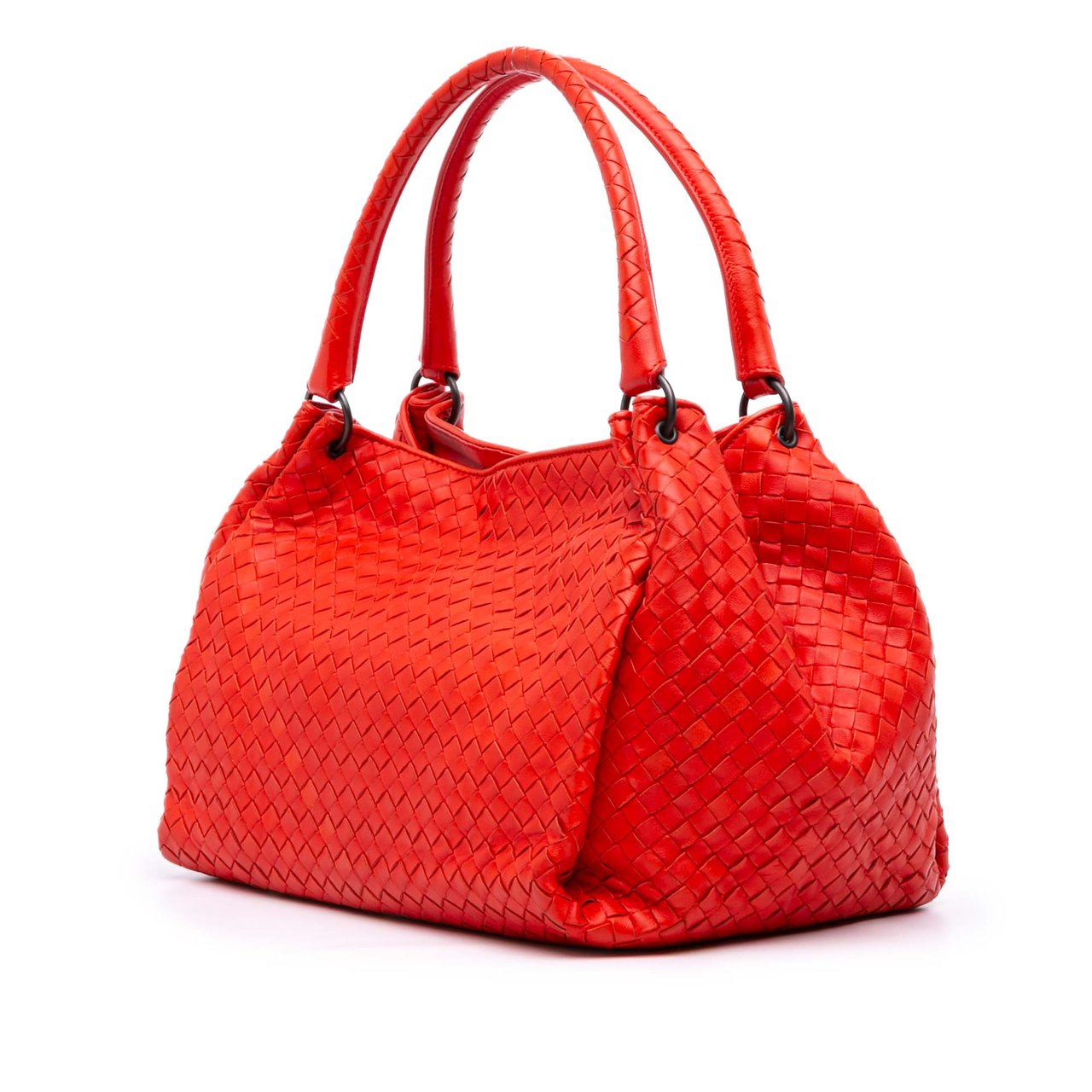 Bottega Veneta Nappa Intrecciato Parachute Tote Rood