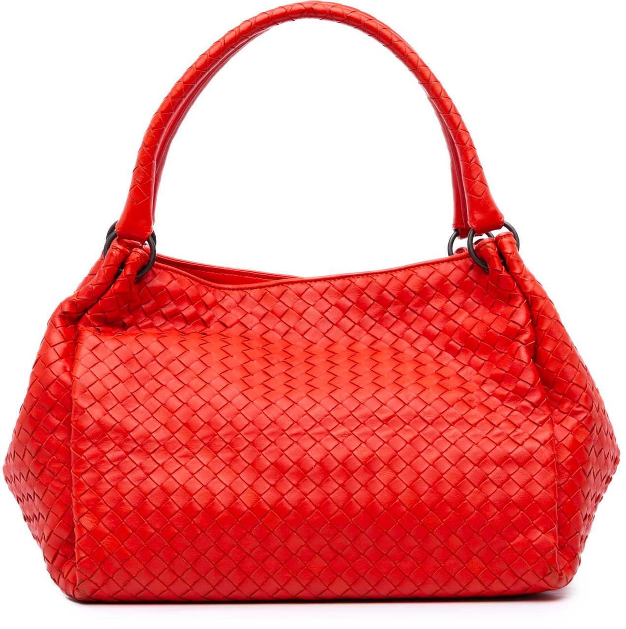 Bottega Veneta Nappa Intrecciato Parachute Tote Rood