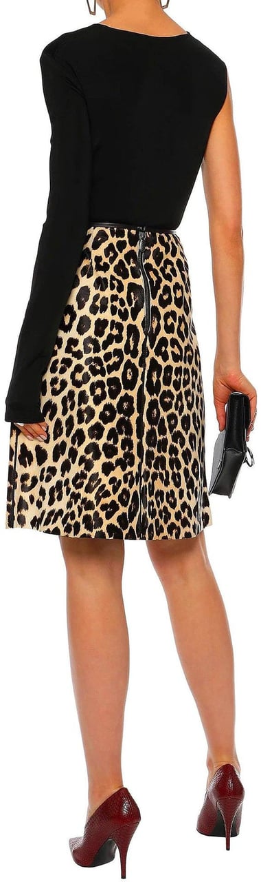 Bottega Veneta Bottega Veneta Leopard Print Calf Hair Skirt Bruin
