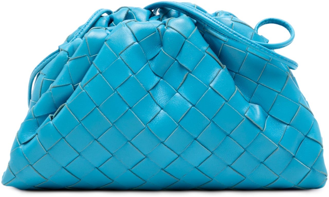 Bottega Veneta Nappa Intrecciato The Mini Pouch Crossbody Blauw