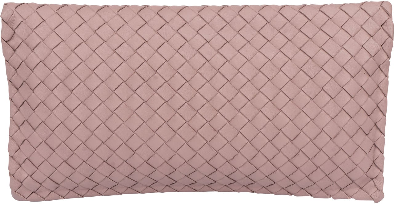 Bottega Veneta Bottega Veneta Intrecciato Leather Turnlock Clutch Roze