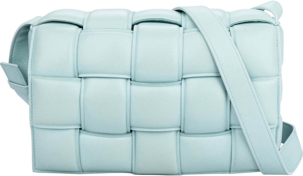 Bottega Veneta Bottega Veneta Blue Leather Cassette Crossbody Bag Blauw