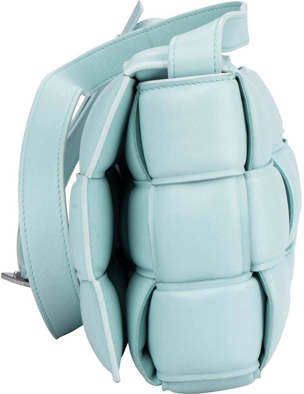 Bottega Veneta Bottega Veneta Blue Leather Cassette Crossbody Bag Blauw