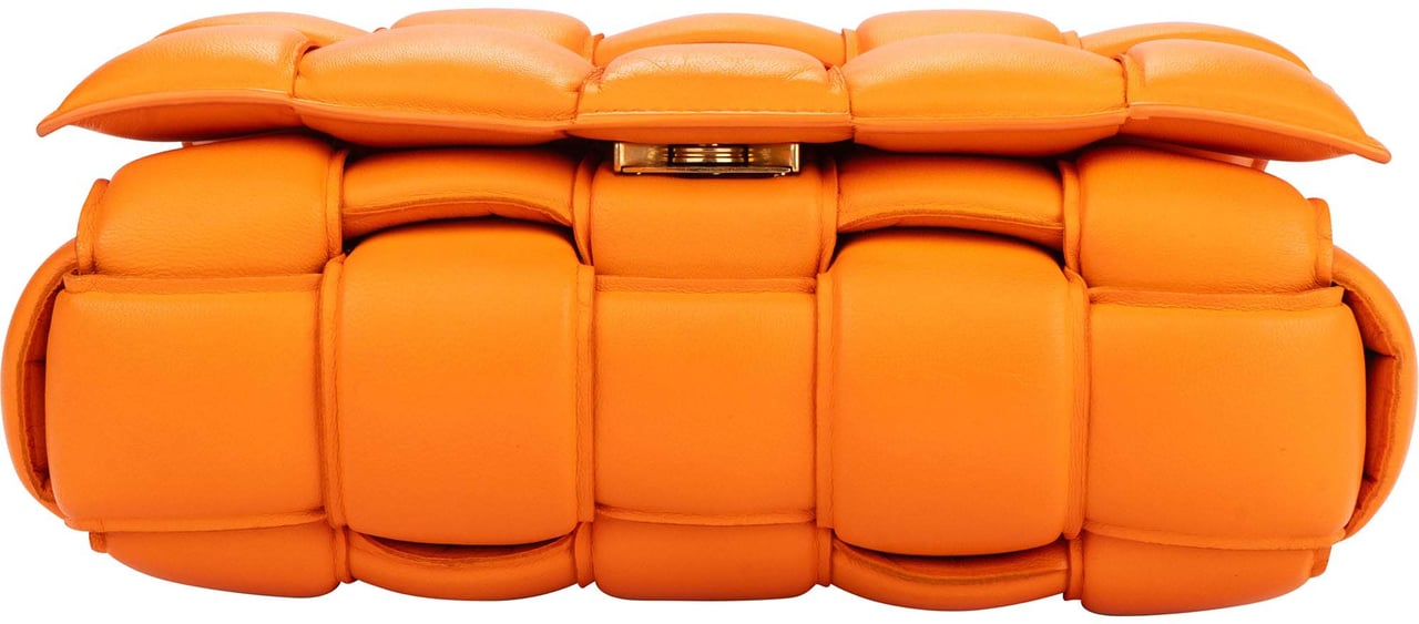 Bottega Veneta Bottega Veneta Orange Leather Cassette Crossbody Bag Oranje