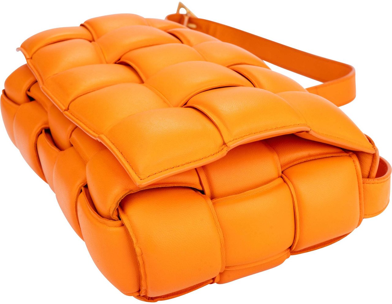 Bottega Veneta Bottega Veneta Orange Leather Cassette Crossbody Bag Oranje