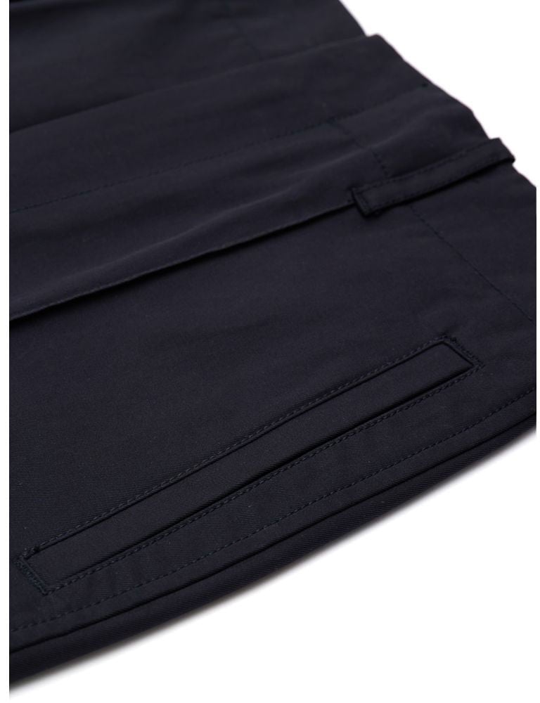 Bottega Veneta Navy Blue Cotton Casual Pants Blauw