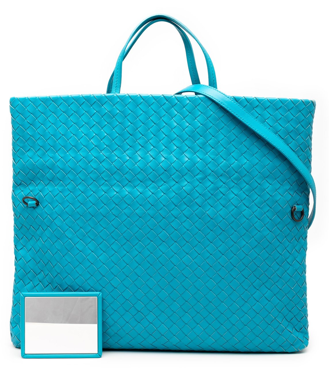 Bottega Veneta Nappa Intrecciato Fold Over Tote Blauw