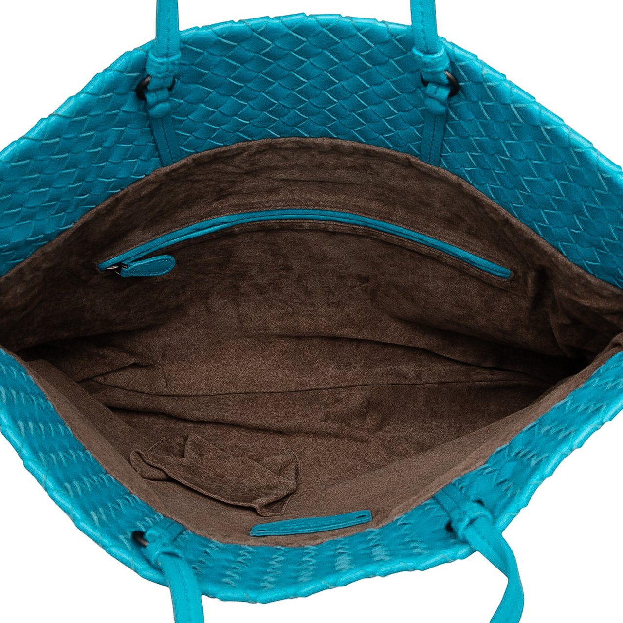 Bottega Veneta Nappa Intrecciato Fold Over Tote Blauw