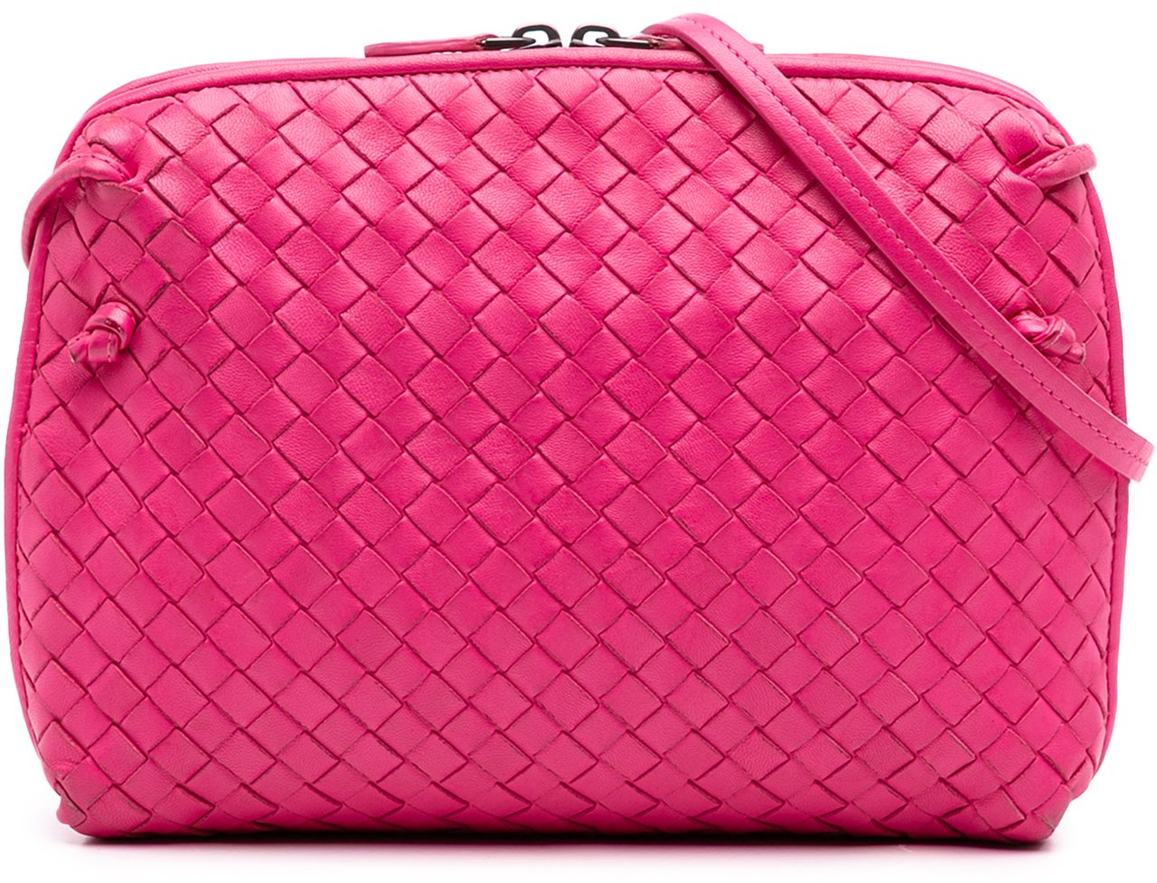 Bottega Veneta Nappa Intrecciato Nodini Crossbody Roze