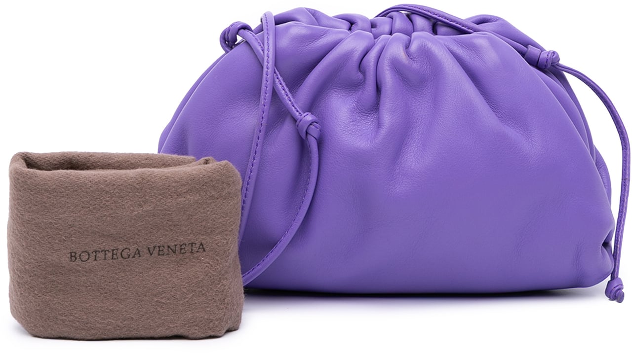 Bottega Veneta Lambskin The Mini Pouch Crossbody Paars