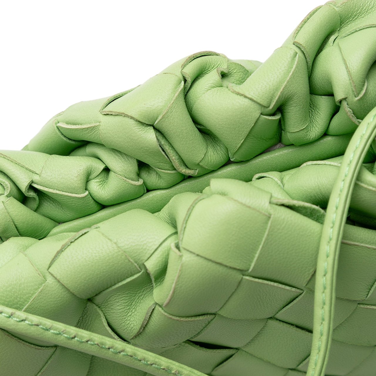 Bottega Veneta Nappa Intrecciato The Mini Pouch Crossbody Groen