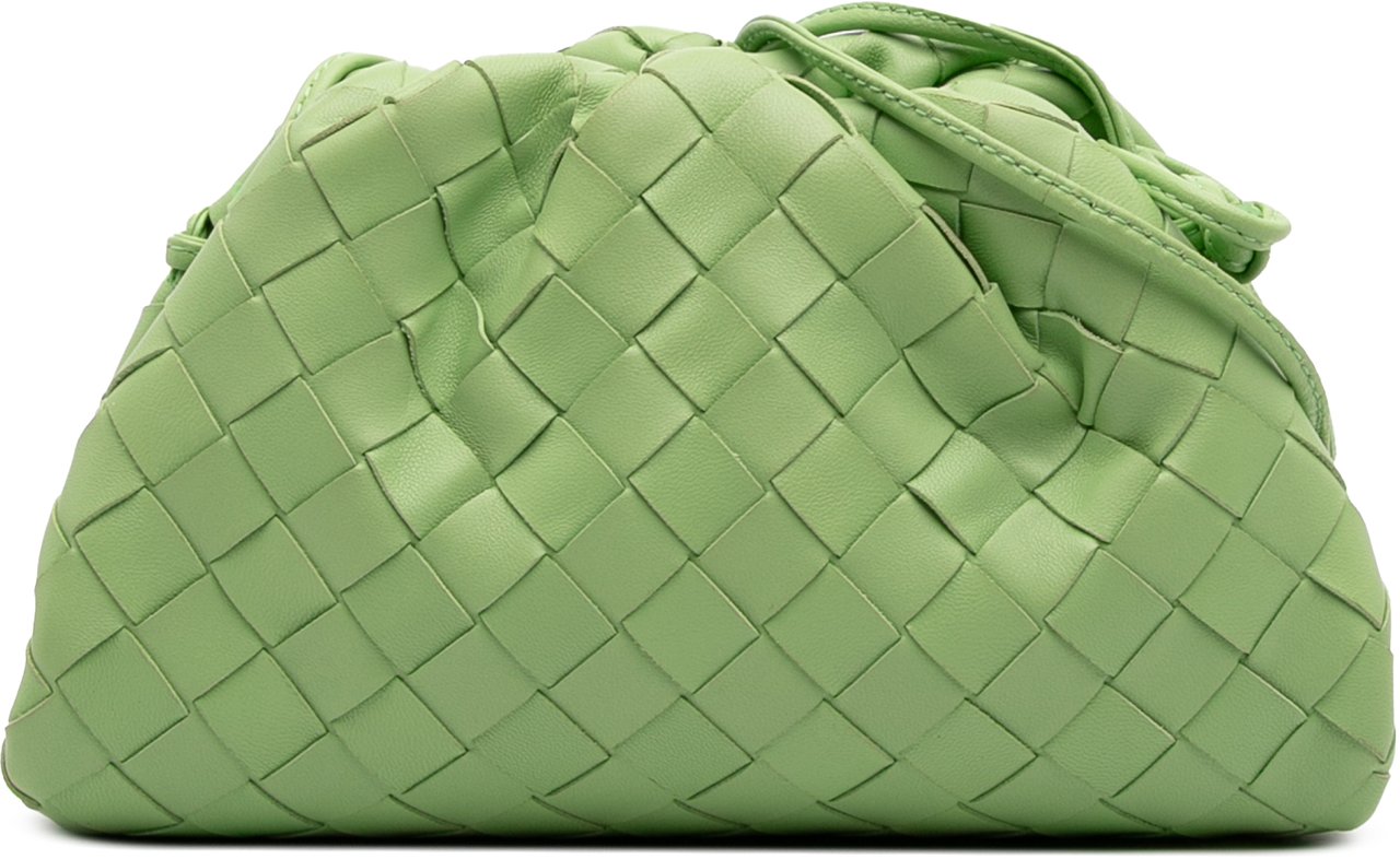 Bottega Veneta Nappa Intrecciato The Mini Pouch Crossbody Groen