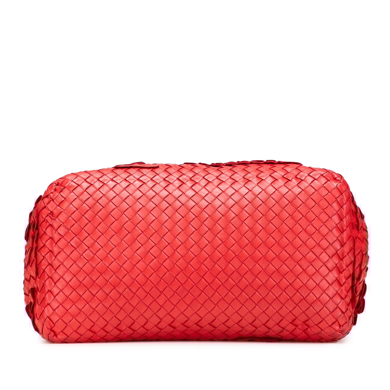 Bottega Veneta Nappa Intrecciato Ruffle Tote Rood