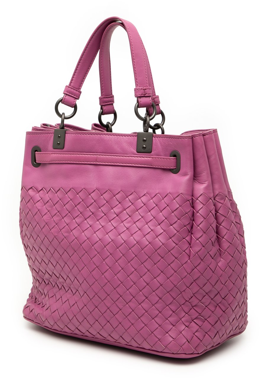 Bottega Veneta Nappa Intrecciato Bucket Bag Roze