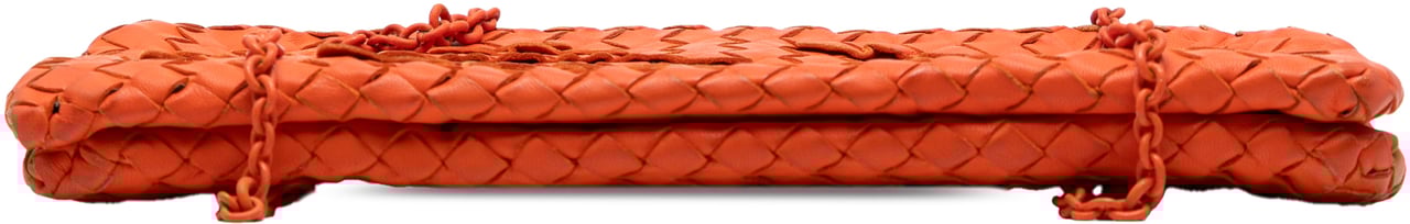 Bottega Veneta Nappa Intrecciato Ruffle Duo Shoulder Bag Oranje