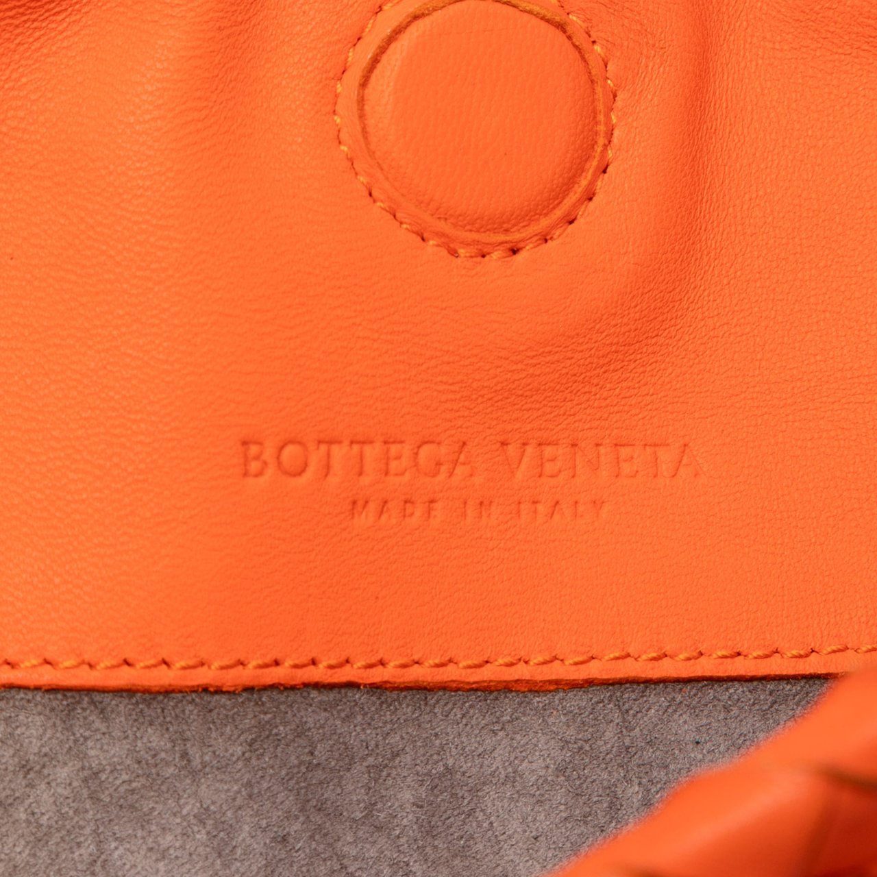 Bottega Veneta Nappa Intrecciato Ruffle Duo Shoulder Bag Oranje