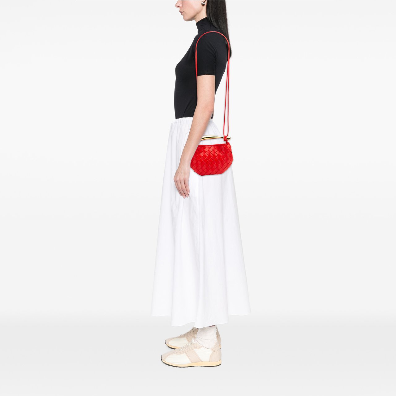 Bottega Veneta Baby Lambskin Intrecciato Sardine Rood