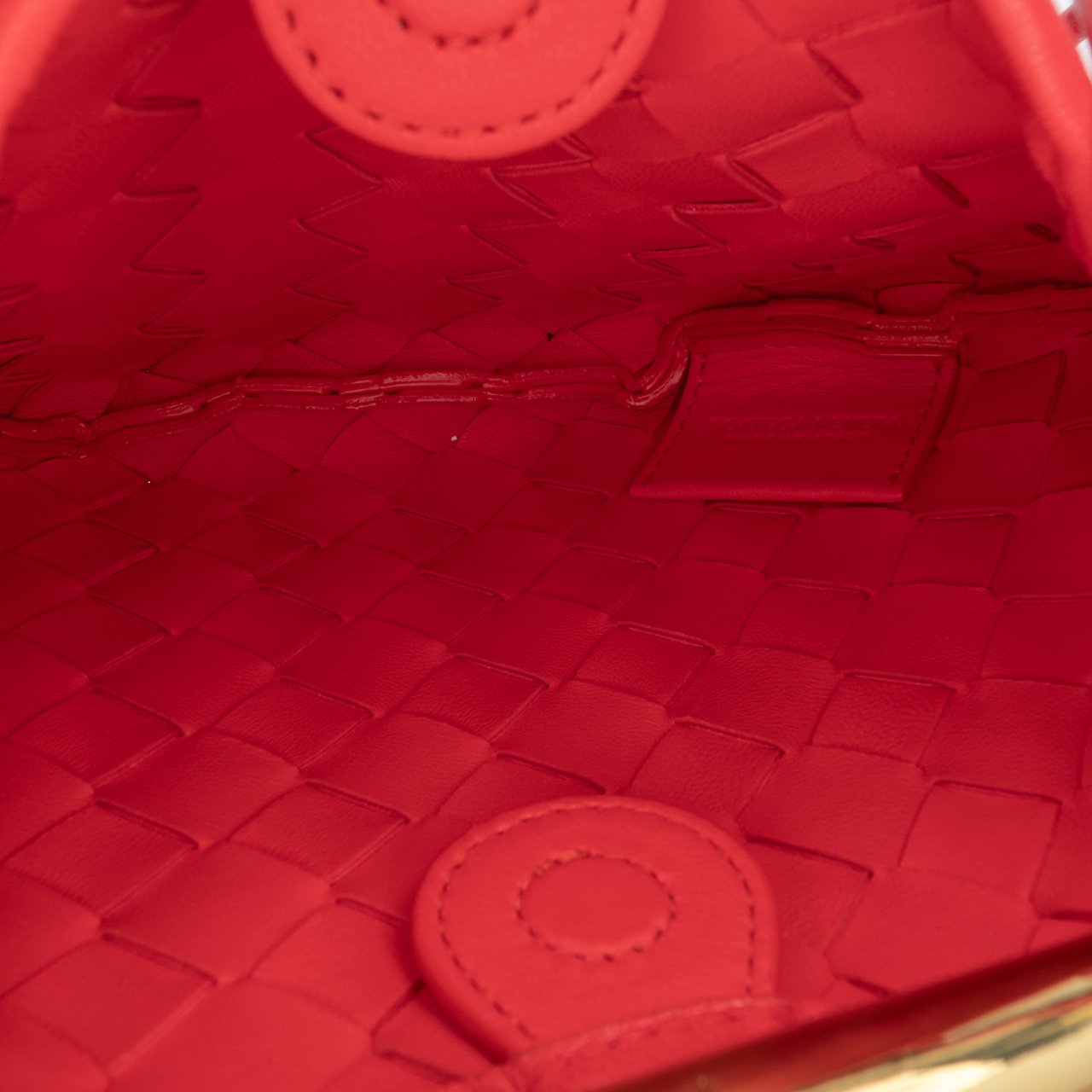 Bottega Veneta Baby Lambskin Intrecciato Sardine Rood