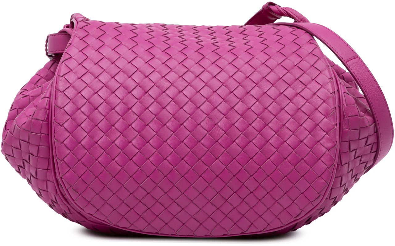 Bottega Veneta Nappa Intrecciato Flap Crossbody Roze