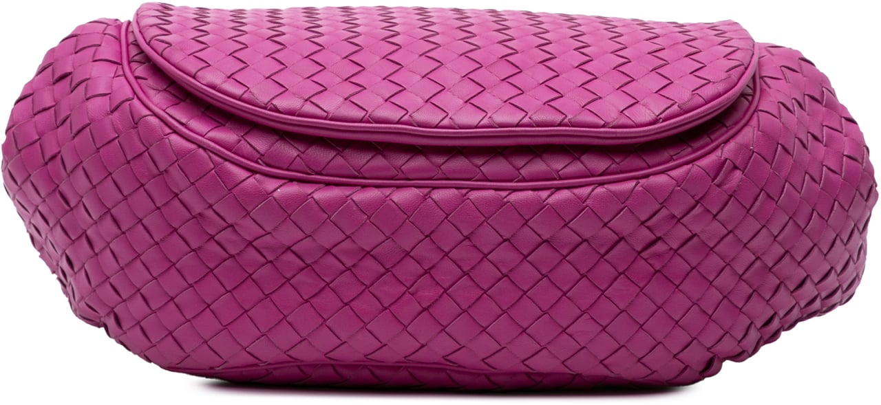 Bottega Veneta Nappa Intrecciato Flap Crossbody Roze
